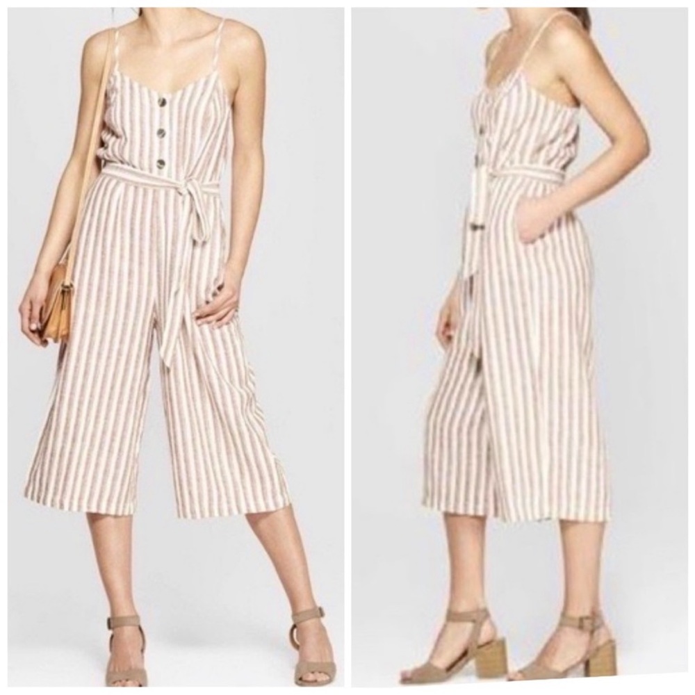 Universal Thread Linen Striped Jumpsuit